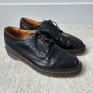Dr. Martens Made in England Black Brogue Oxford Shoes Leather Unisex Size 8.5